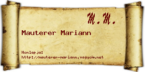 Mauterer Mariann névjegykártya