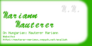 mariann mauterer business card